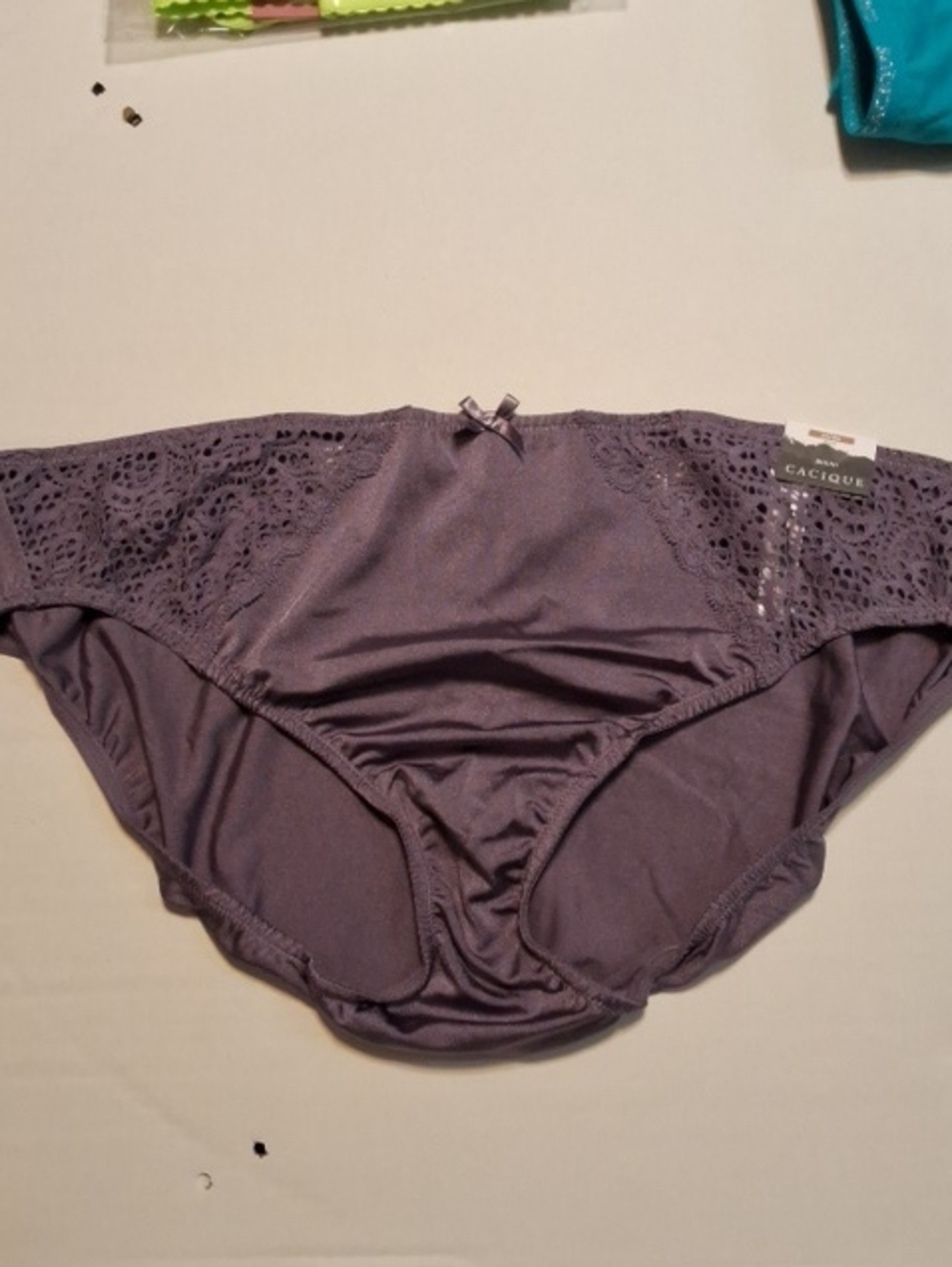 Cacique Lavender Lace-Trim Bikini Panty